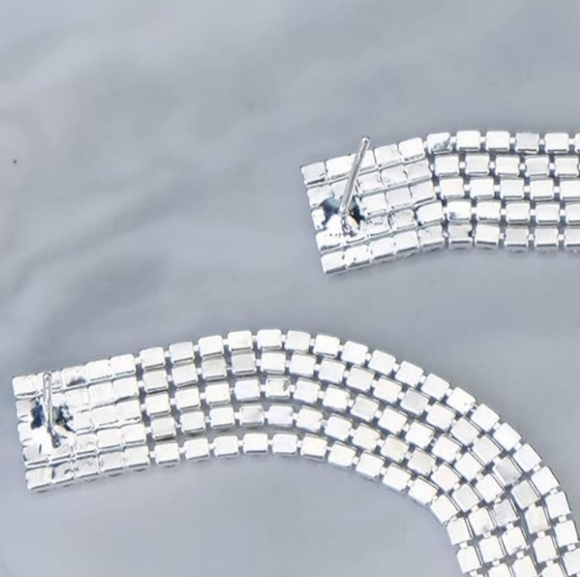 Long AB Rainbow Sparkling Art Deco Earrings Rhinestone CZ Event Minimalist New - Picture 6 of 10